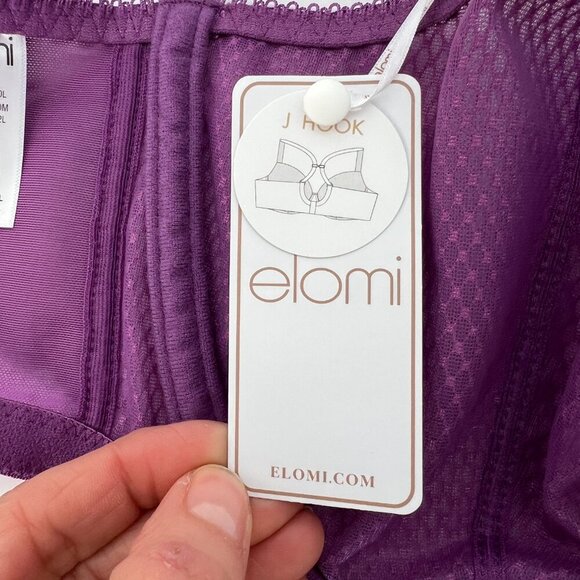 NWT - 32l- Elomi Charley Stretch Plunge Bra in Pansy- Purple - Picture 8 of 11